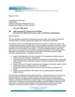 Comments on CMS Proposed 2011 Physician Fee Schedule