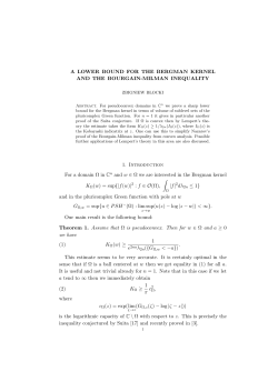 A LOWER BOUND FOR THE BERGMAN KERNEL - Index of