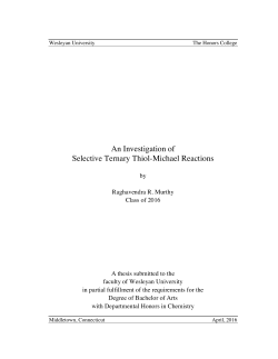 An Investigation of Selective Ternary Thiol