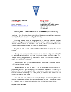 FOR IMMEDIATE RELEASE Interview Contact: February 12, 2016