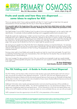 Fruits and seeds and how they are dispersed . . . some ideas to