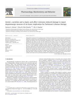 Acetyl-l-carnitine and &alpha;-lipoic acid affect rotenone