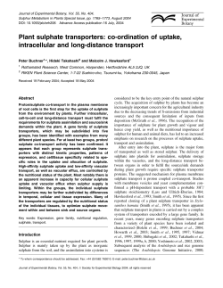 Plant sulphate transporters: co-ordination of