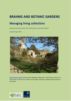 Living Collections module - Oxford University Herbaria