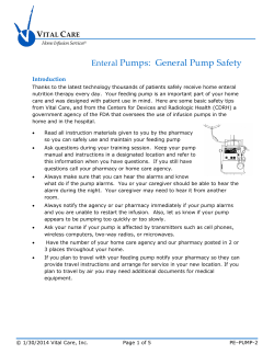 Enteral Pumps: General Pump Safety