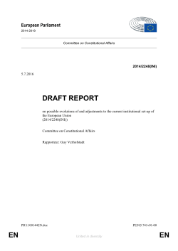 Draft report on Possible evolutions and