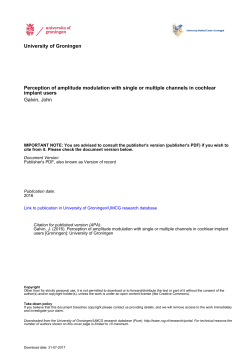 University of Groningen Perception of amplitude modulation with