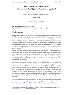 Real Options and Game Theory - Annual International Real Options