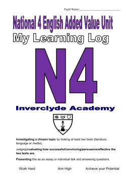 National 4 English Learning Log for use Aug 2013
