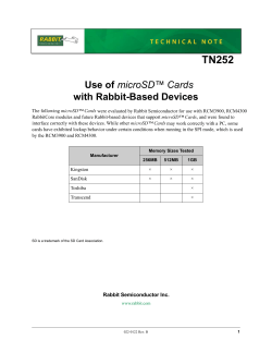 Use of microSD&trade; Cards with Rabbit