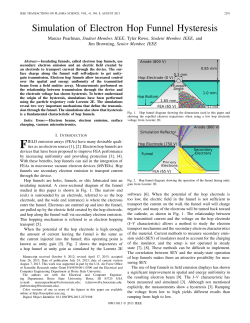 Simulation of Electron Hop Funnel Hysteresis