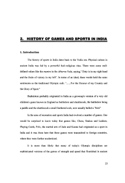 2. history of games and sports in india