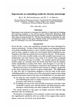 Experiments on embedding media for electron microscopy Summary