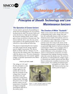 Principles of Sheath Technology and Low Maintenance Ionizers