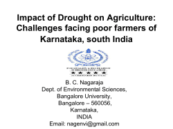 Impact of Drought on Agriculture: Challenges facing poor farmers of