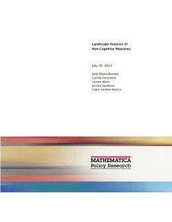 Landscape Analysis of Non-Cognitive Measures