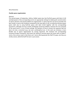 Elena Resmerita Flexible sparse regularization Abstract
