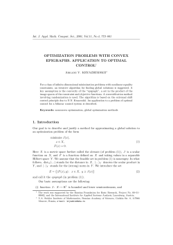 OPTIMIZATION PROBLEMS WITH CONVEX EPIGRAPHS