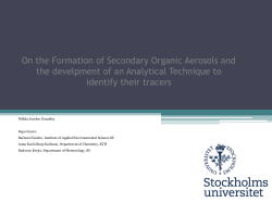 presentation - Summer School on Organic Aerosols