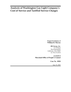 Analysis of Washington Gas Light Company` Cost
