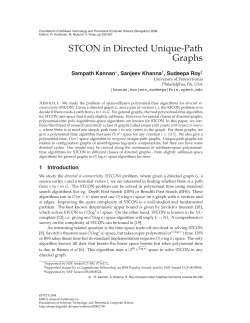 STCON in Directed Unique-Path Graphs - CIS @ UPenn