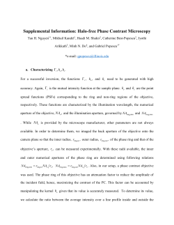 Supplemental Information: Halo-free Phase Contrast