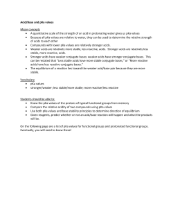 Acid/Base and pKa values