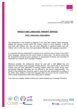 speech and language therapy service