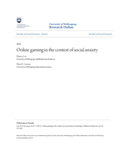 Online gaming in the context of social anxiety