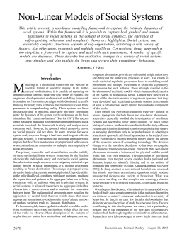 Non-Linear Models of Social Systems