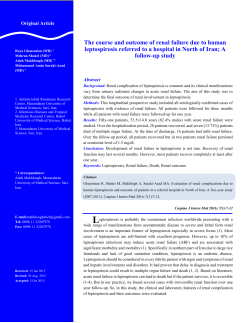 The course and outcome of renal failure due to human leptospirosis