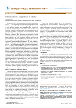 Importance of Epigenetic in Plants