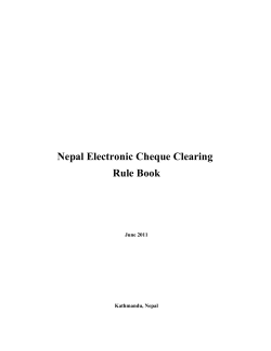 Nepal Electronic Cheque Clearing Rule Book