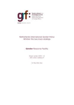 Netherlands International Gender Policy Whither the two