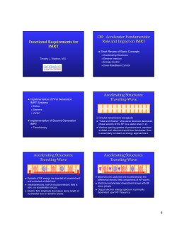 Functional Requirements for IMRT OR: Accelerator