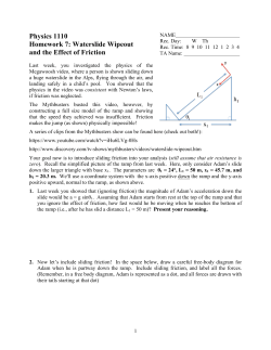 Physics 1110 Homework 7: Waterslide Wipeout and the Effect of