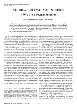A Web site in cognitive science - UNC Charlotte Department of