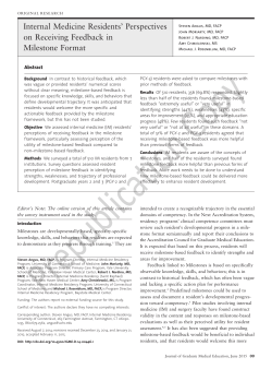Internal Medicine Residents` Perspectives on Receiving Feedback