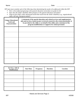 IEP team must consider each of the following when determining the