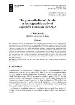 The phonesthetics of blends: A lexicographic study of cognitive