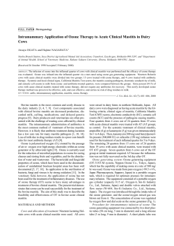 Intramammary application of Ozone therapy to acute clinical mastitis