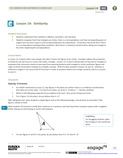 Geometry Module 2, Topic C, Lesson 14: Teacher