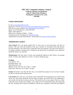 MEC 592: Competitive Industry Analysis Contact