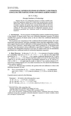 Conditional Generalizations of Strong Laws Which Conclude the