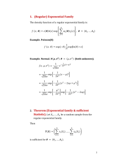 1. (Regular) Exponential Family 2. Theorem (Exponential family