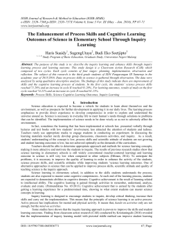 The Enhancement of Process Skills and Cognitive Learning
