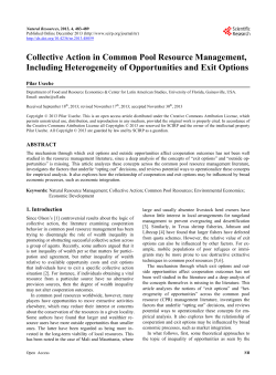 Collective Action in Common Pool Resource Management