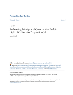 Rethinking Principals of Comparative Fault in Light of California`s