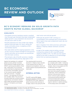 bc economic review and outlook - Business Council of British