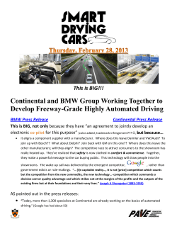 Continental and BMW Group Working Together to Develop Freeway